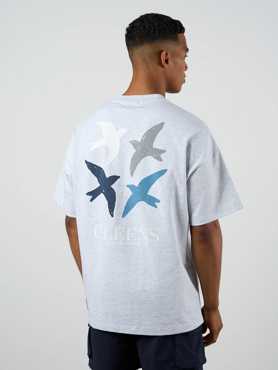 Bird Graphic T-shirt Grey Marl