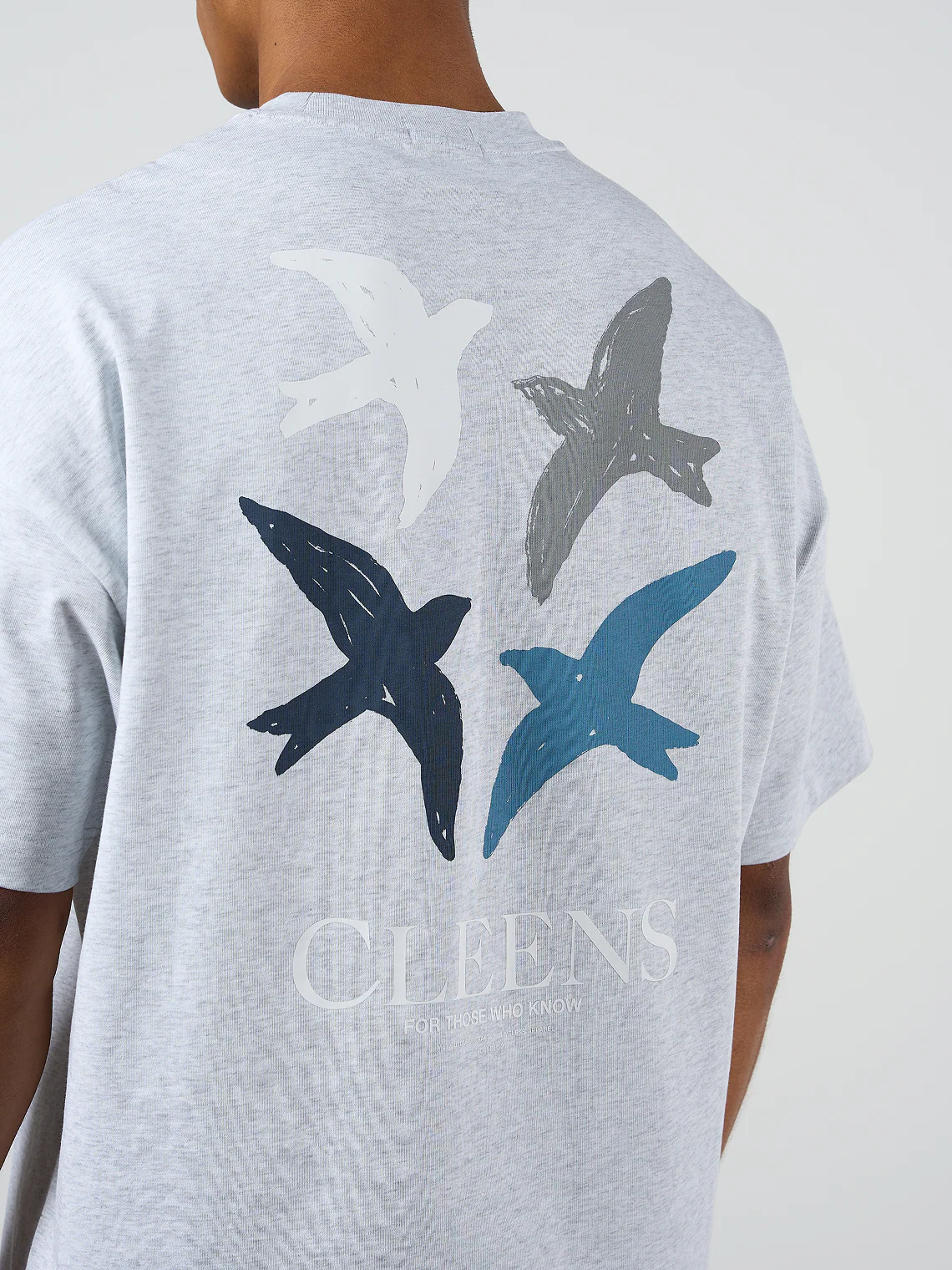 Bird Graphic T-shirt Grey Marl - Image 6