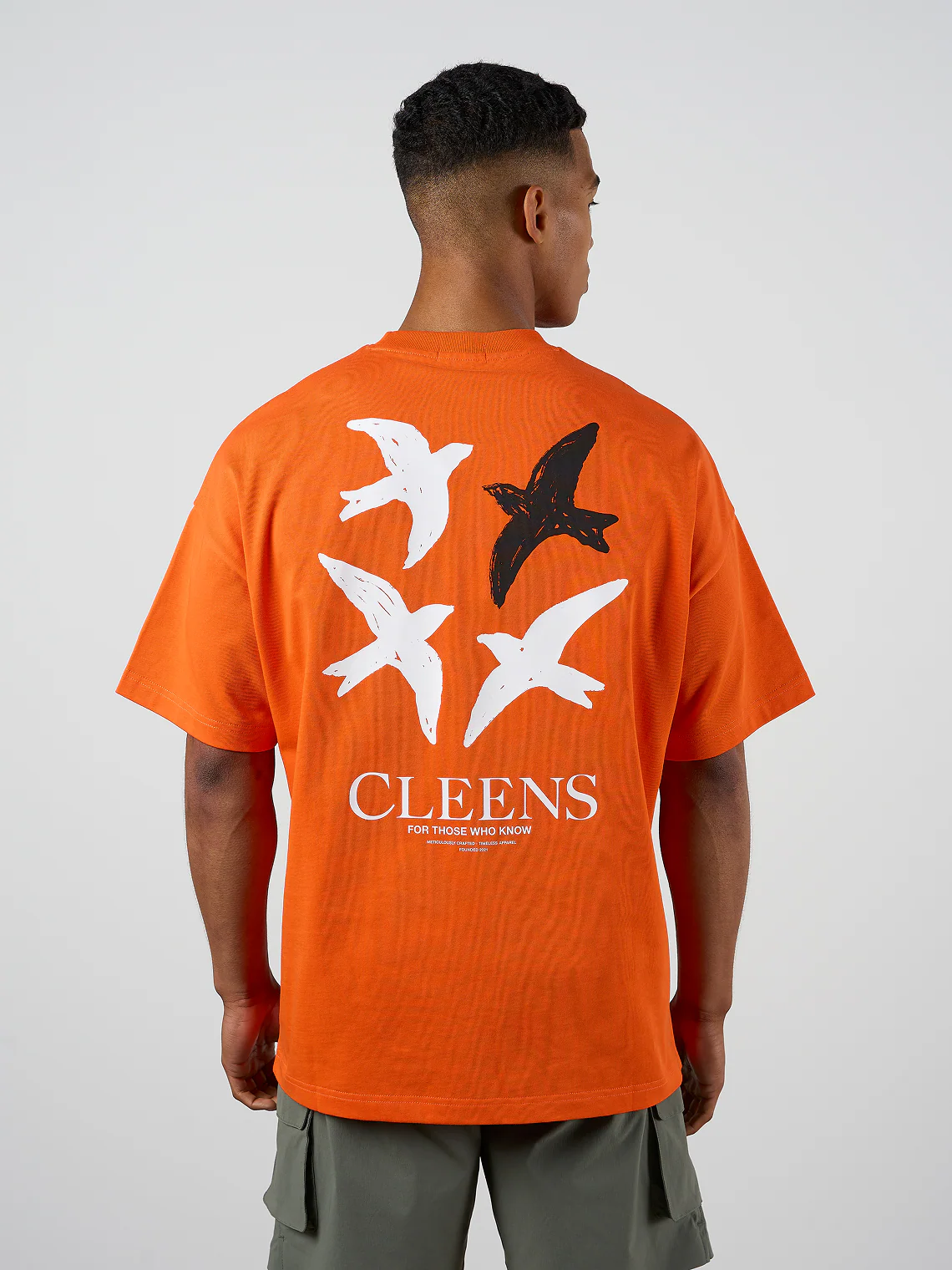 Bird Graphic T-shirt Orange