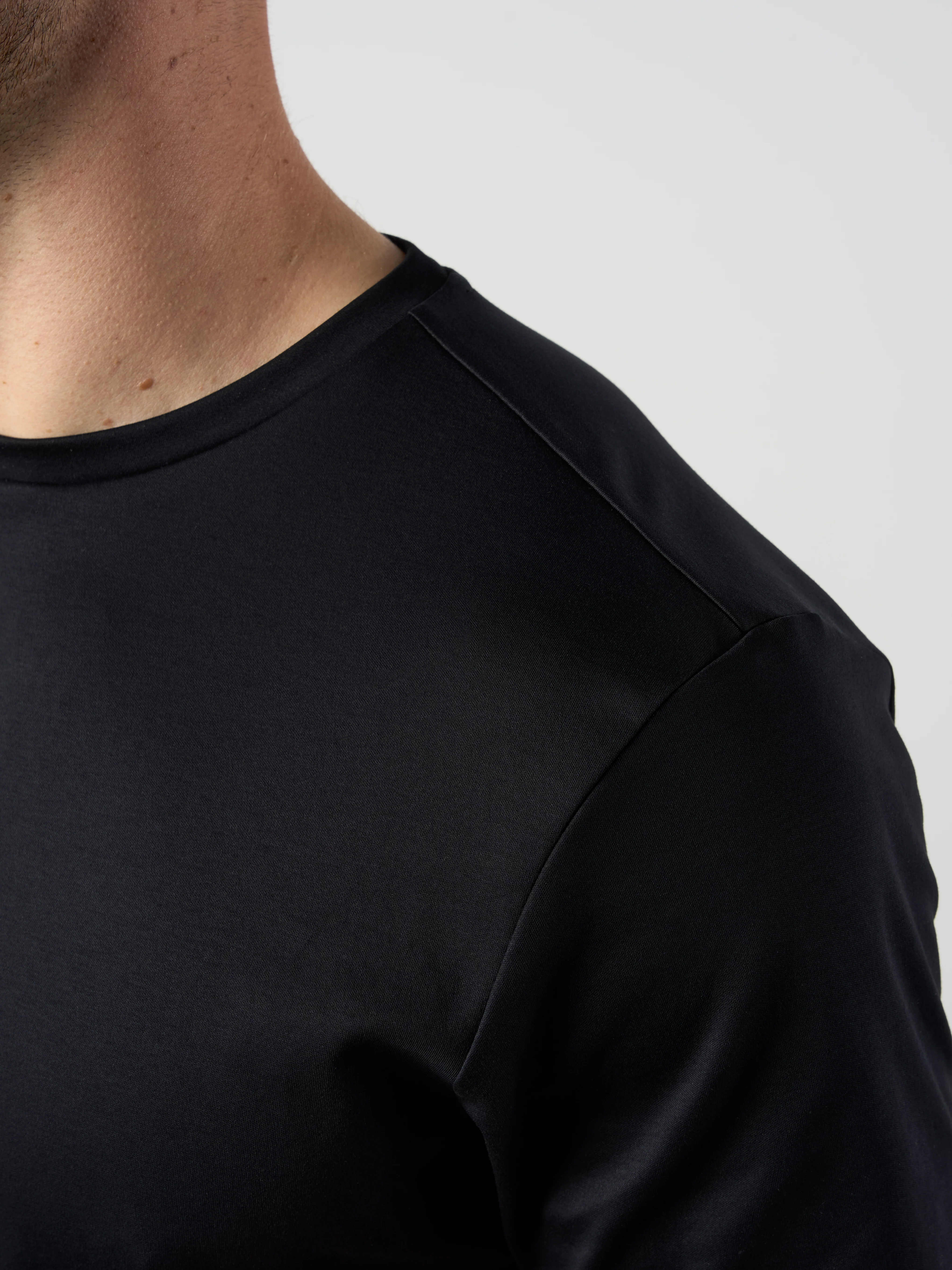 Mercerised Cotton T-shirt Black - Image 5