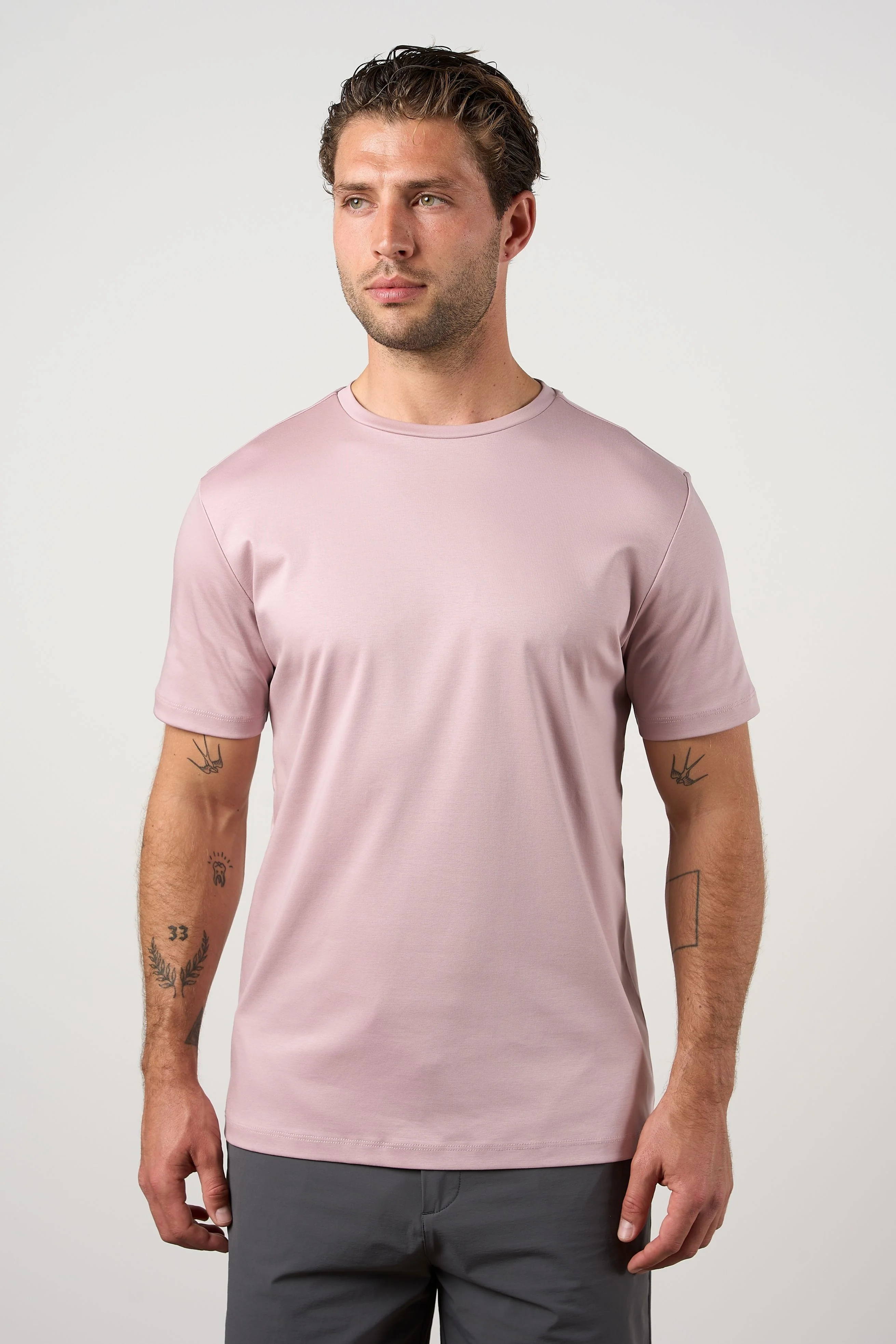 Mercerised Cotton T-shirt Lilac - Image 4