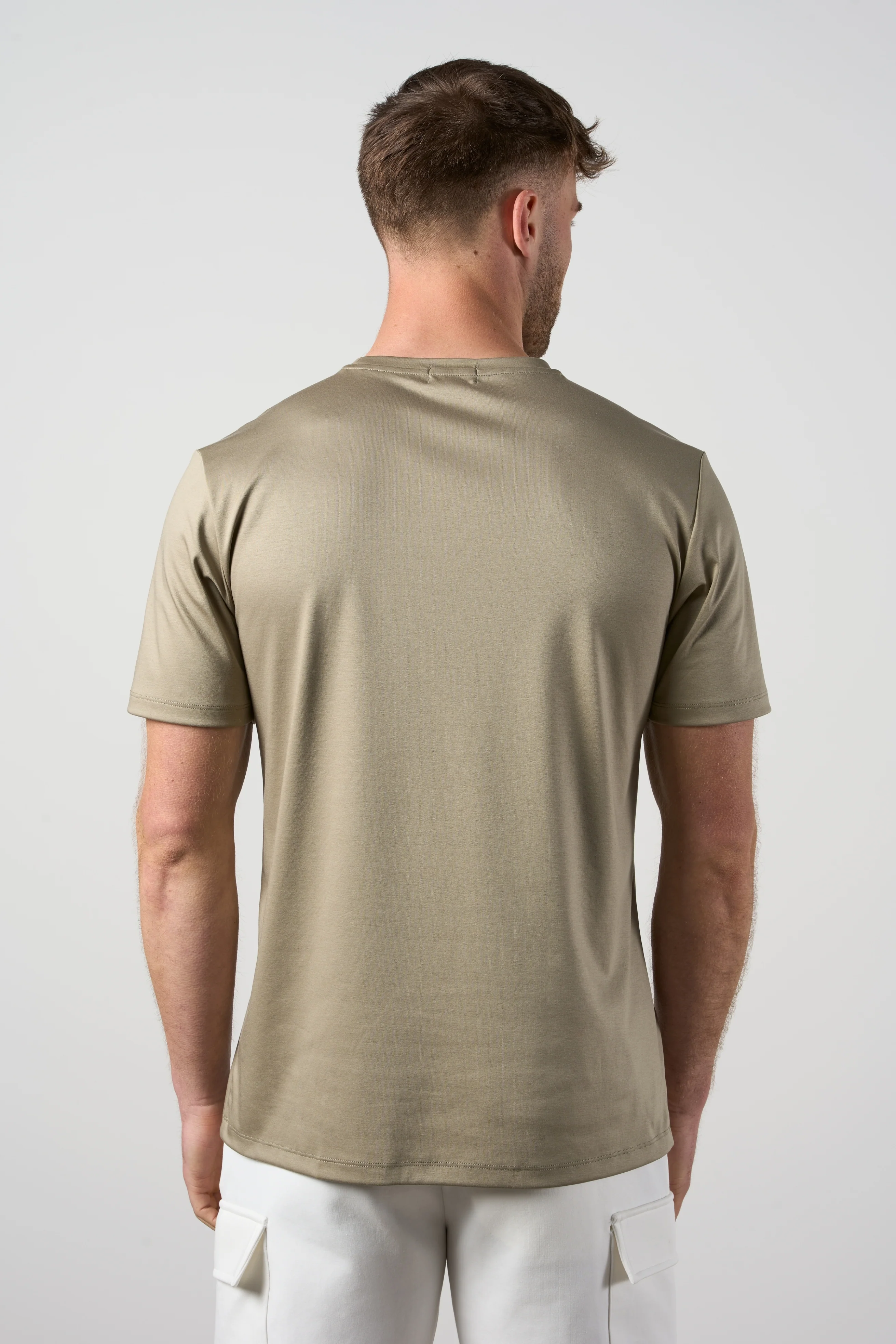Mercerised Cotton T-shirt Sage - Image 3