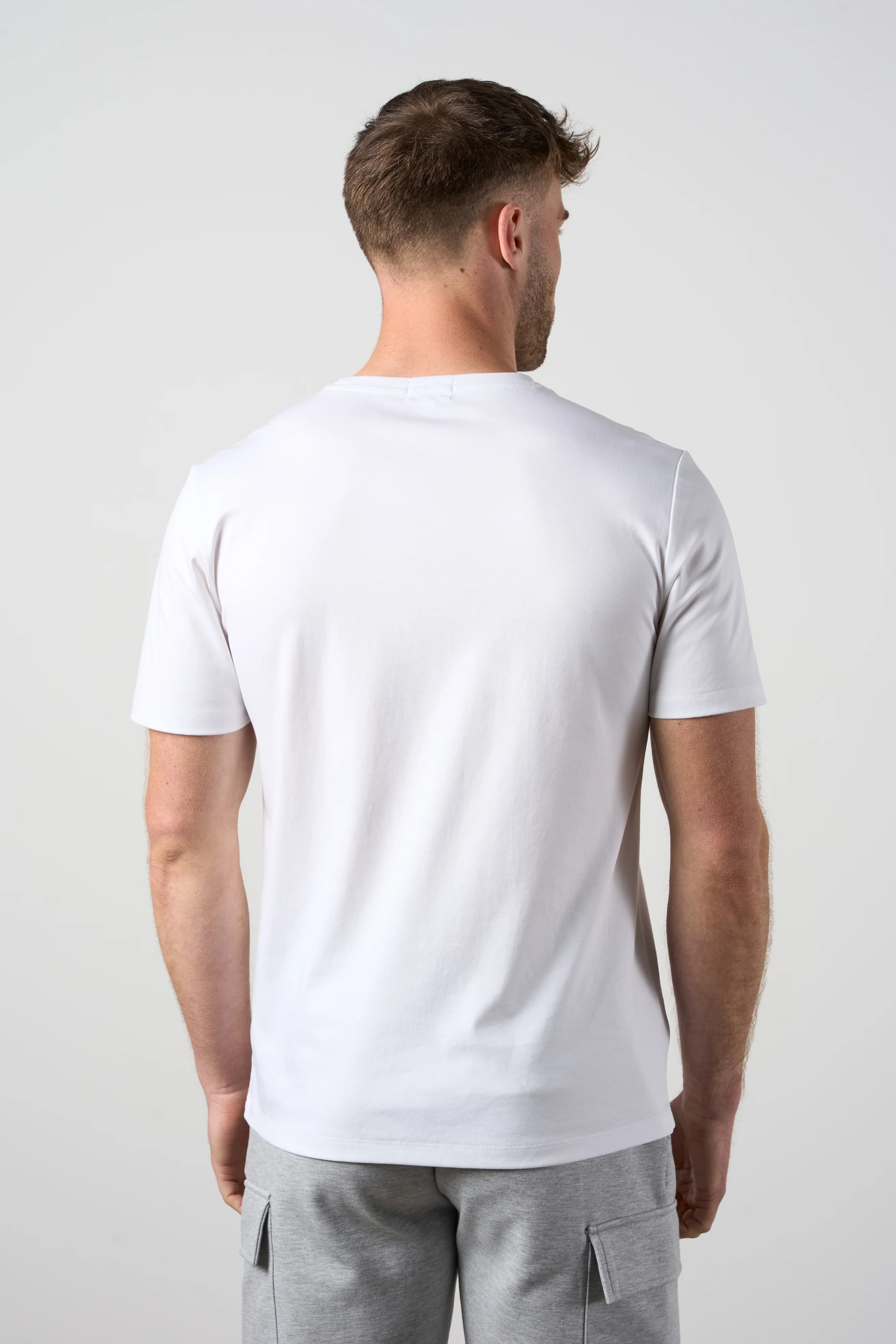 Mercerised Cotton T-shirt White - Image 3