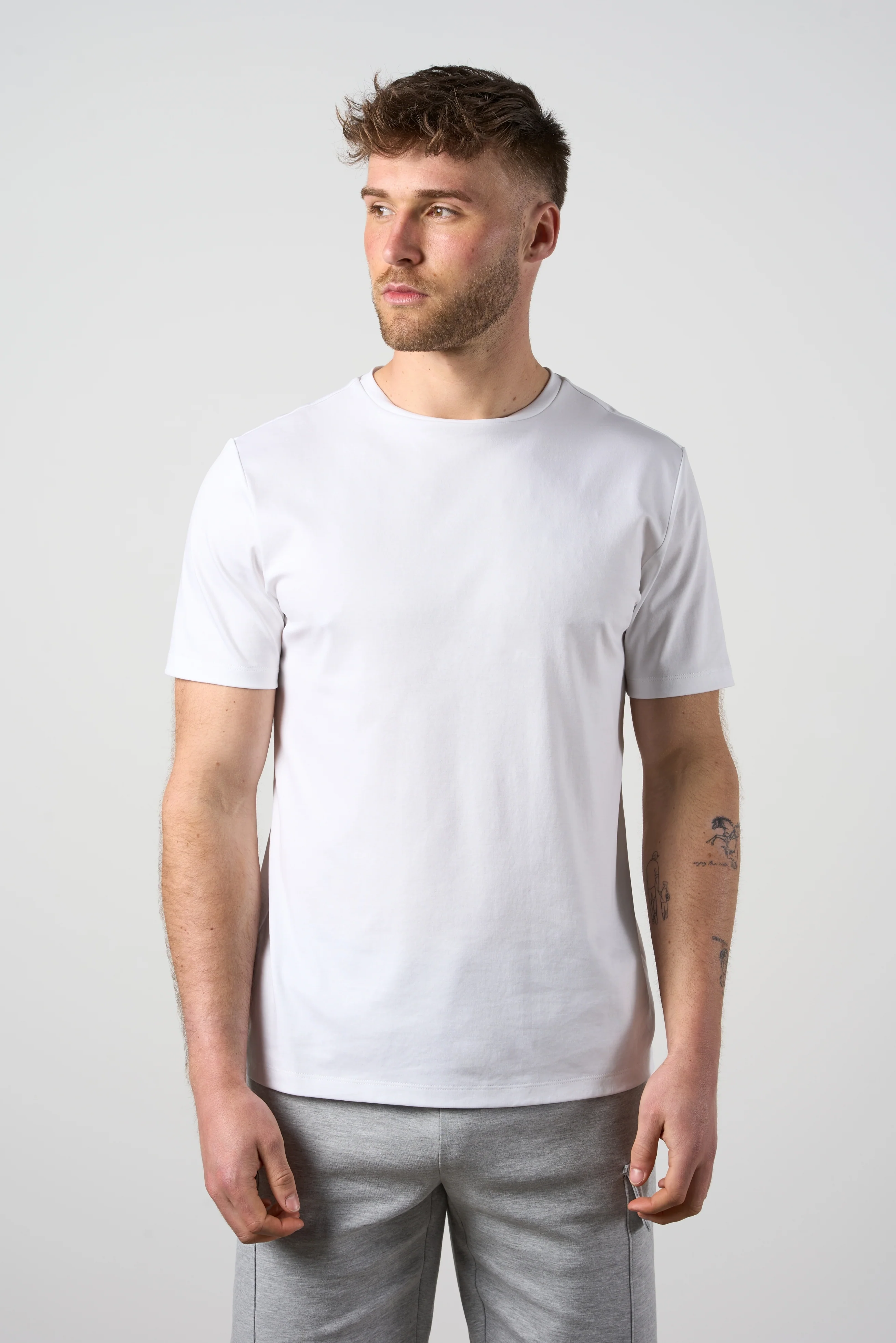 Mercerised Cotton T-shirt White - Image 4
