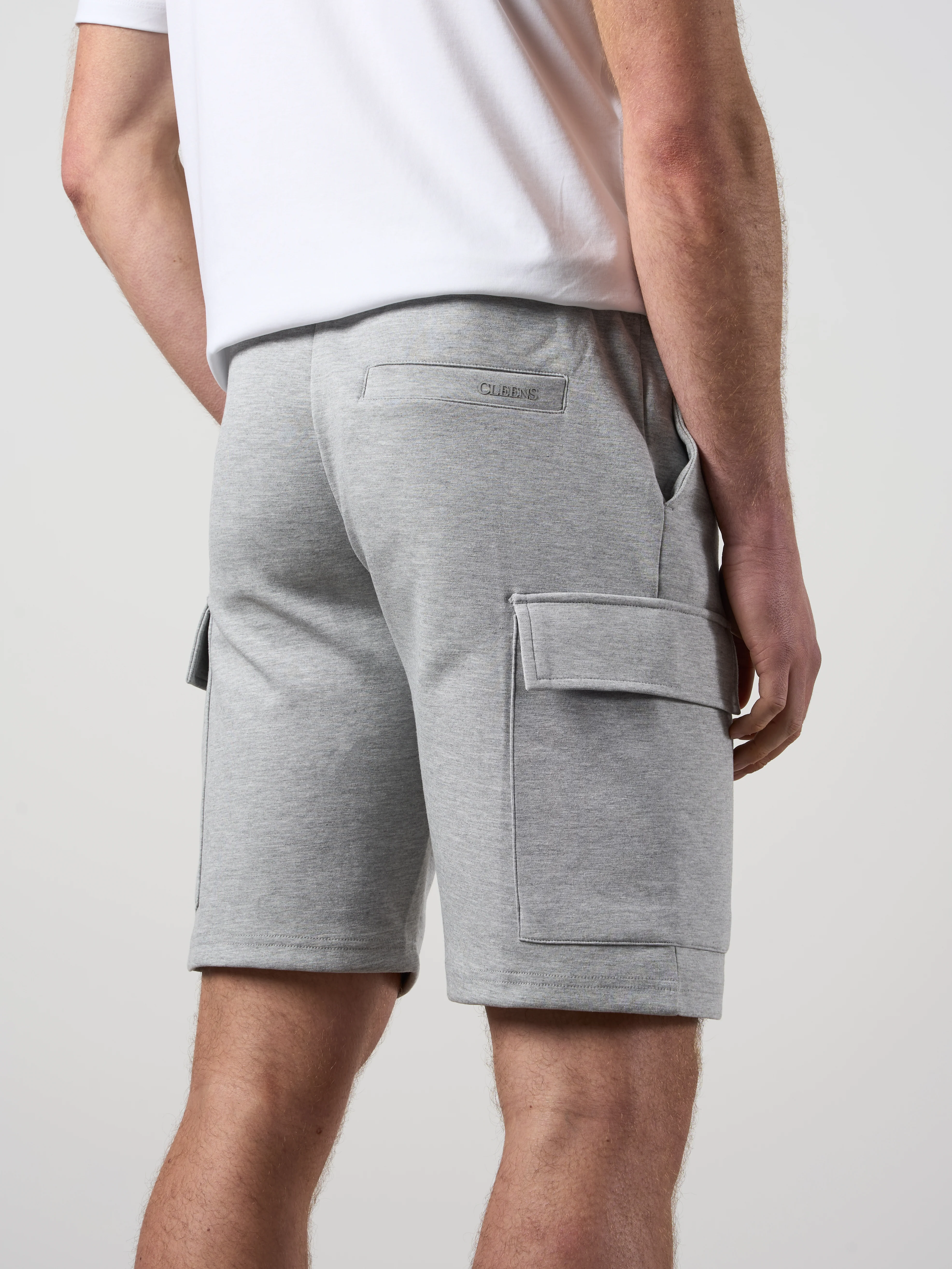 Tech Interlock Shorts Grey Heather - Image 3