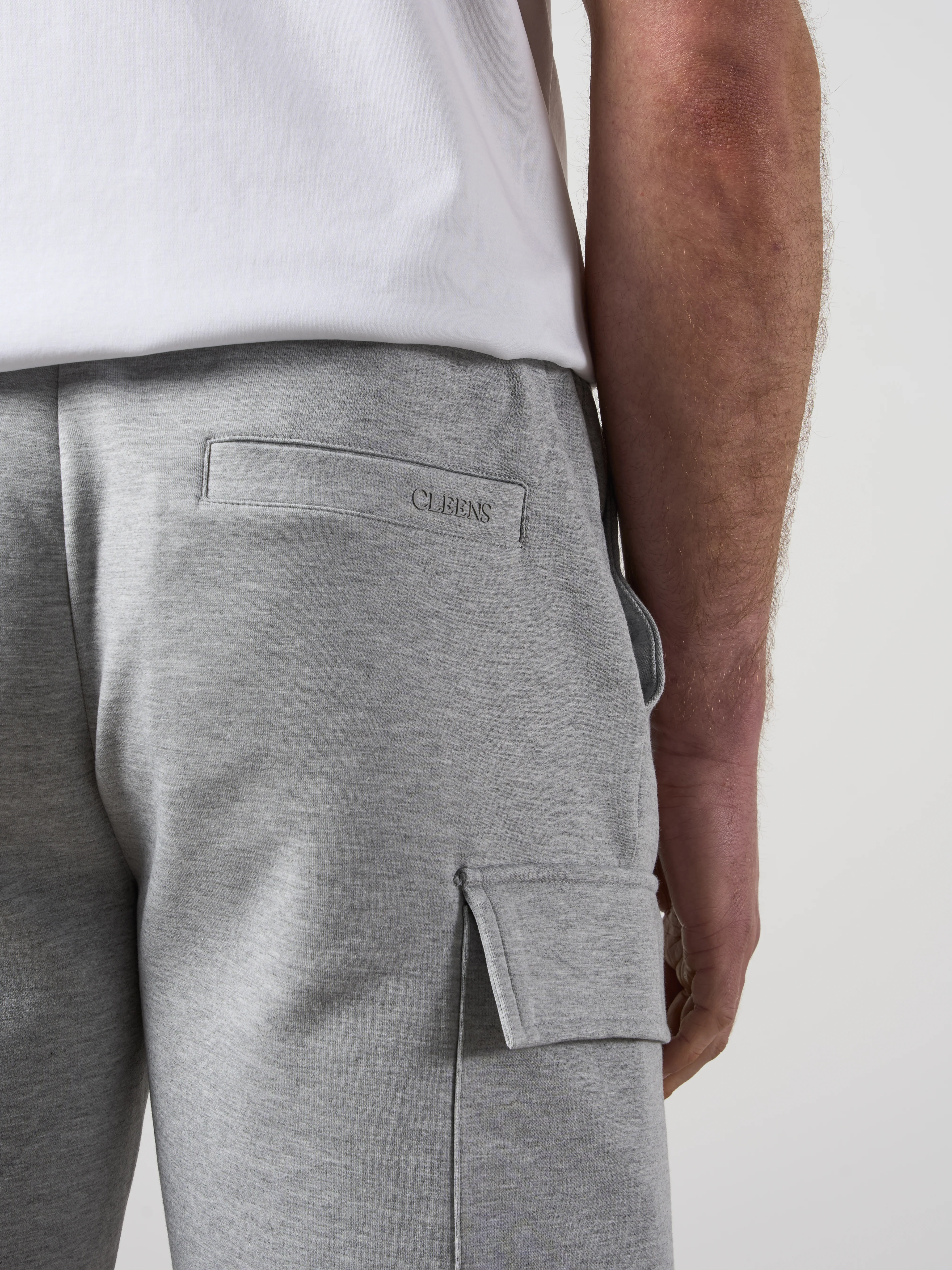 Tech Interlock Shorts Grey Heather - Image 5