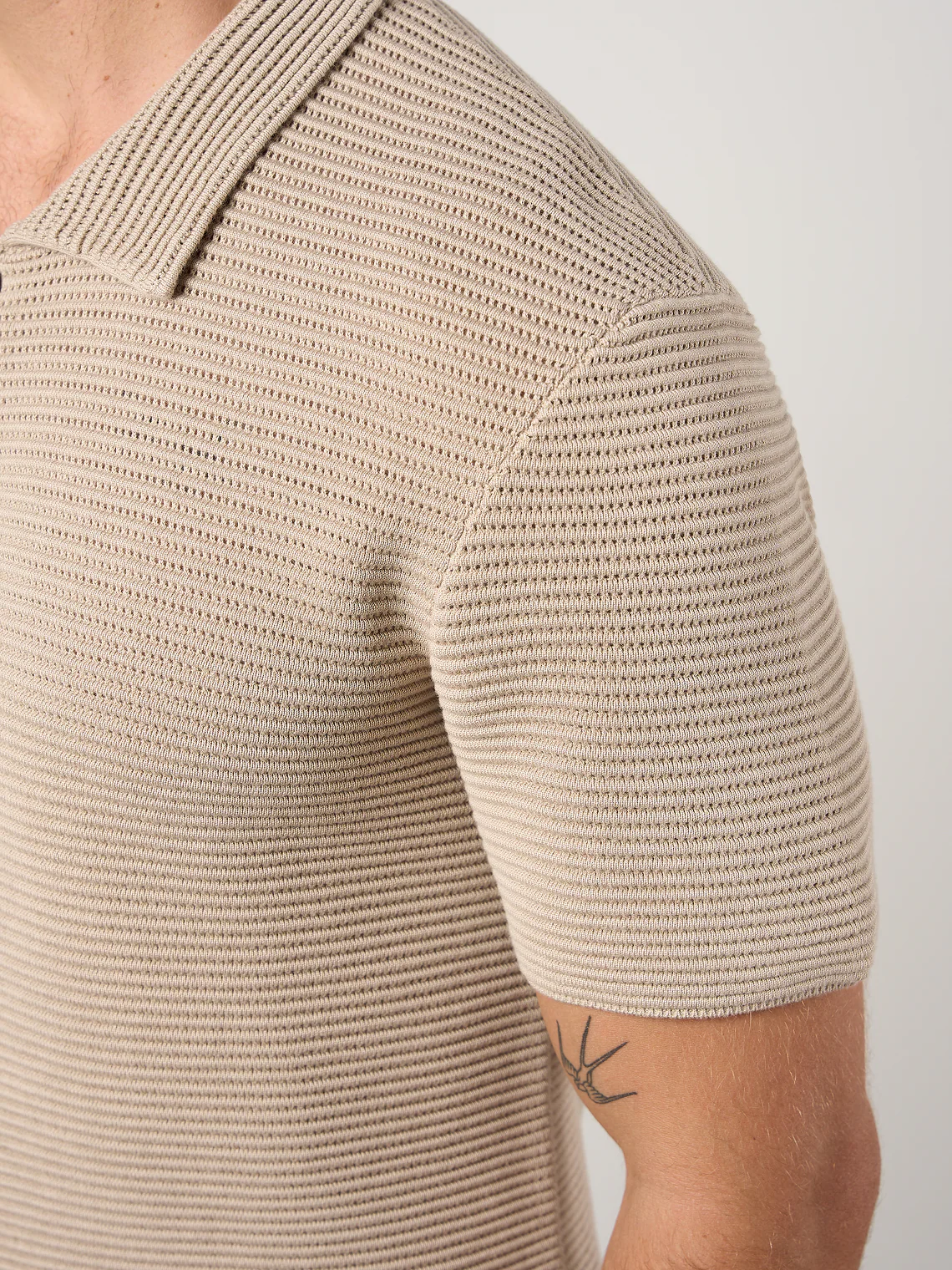 Textured Button Through Shirt Camel - Image 5