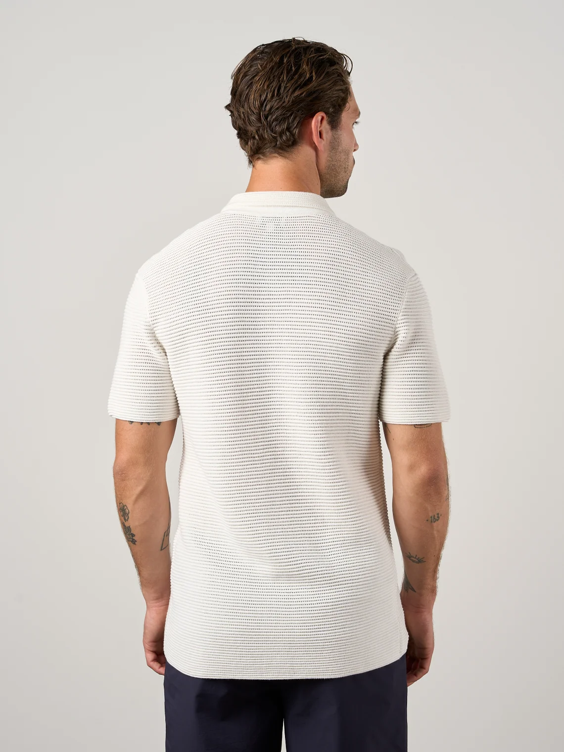 Textured Button Through Shirt Off White - Image 3