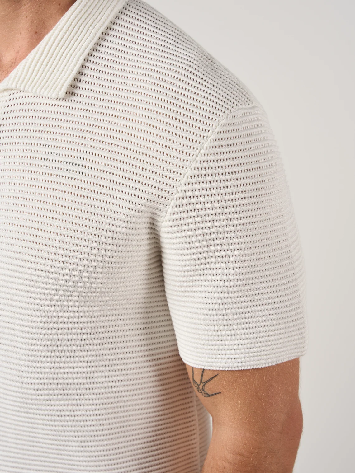 Textured Button Through Shirt Off White - Image 5