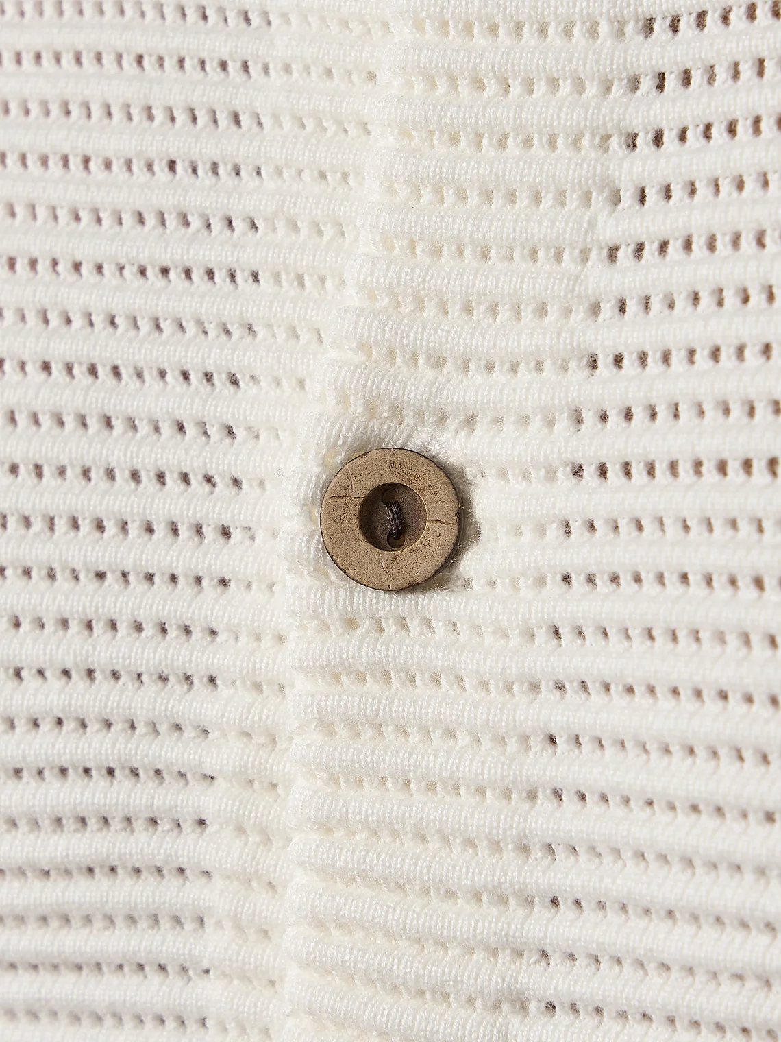 Textured Button Through Shirt Off White - Image 6