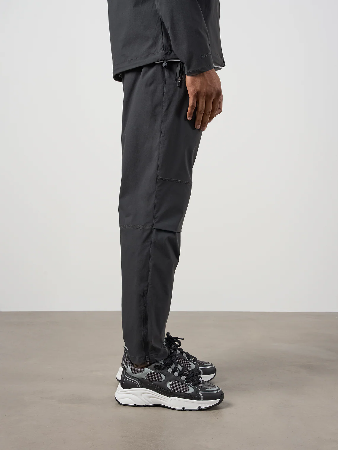 Woven Tech Track Pants Charcoal - Image 4