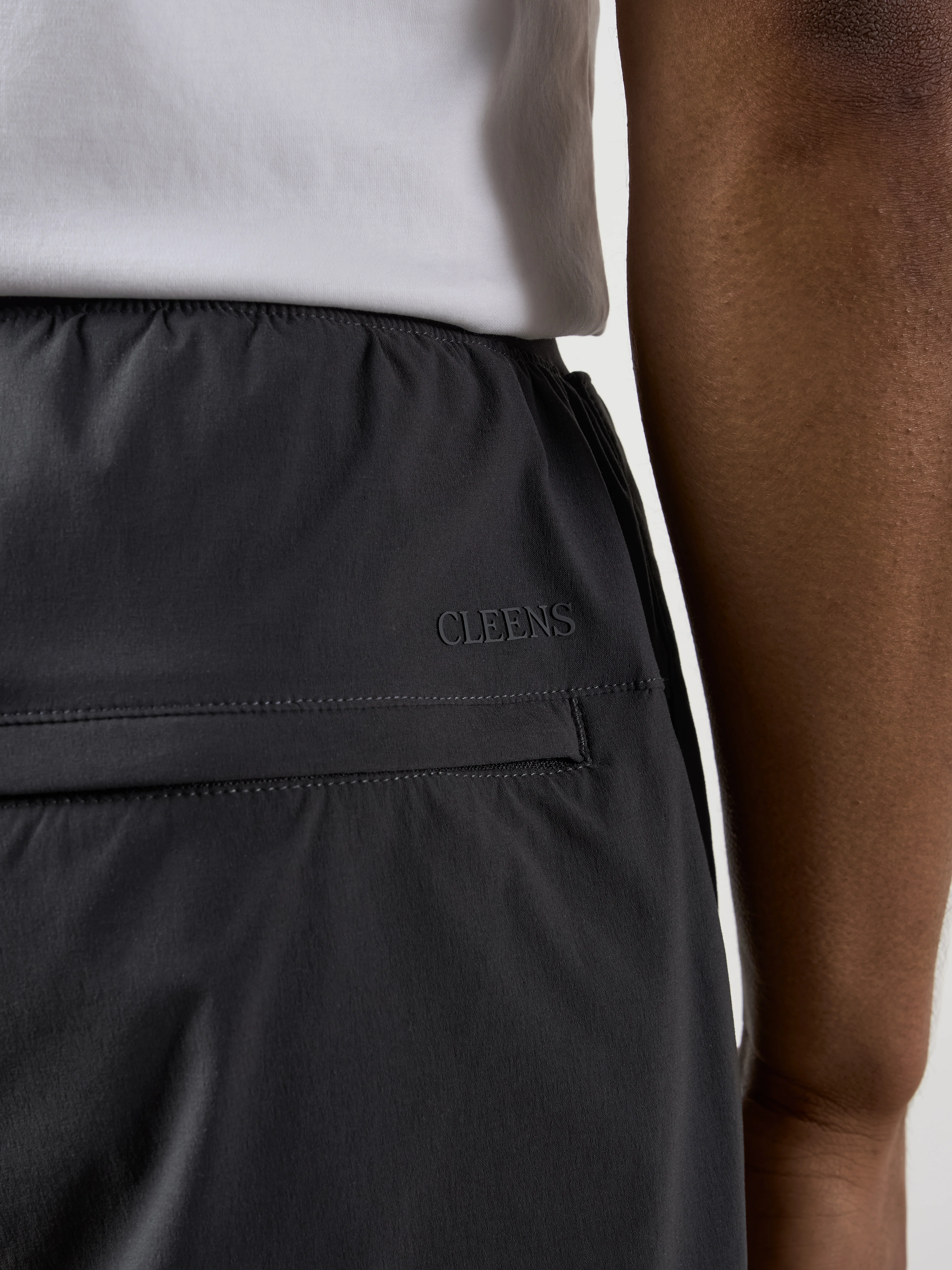 Woven Tech Track Pants Charcoal - Image 6