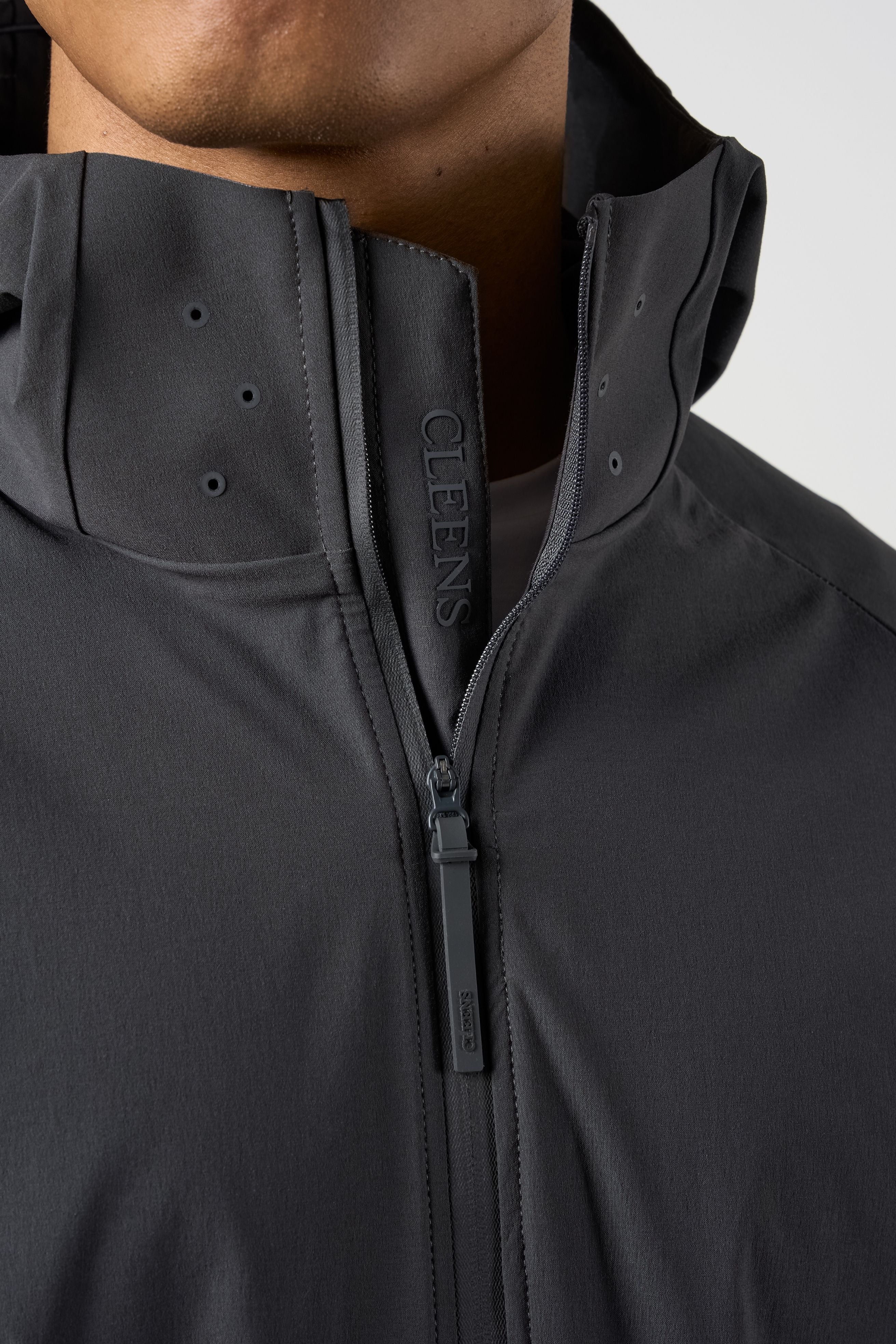 Woven Tech Windrunner Jacket Charcoal - Image 5