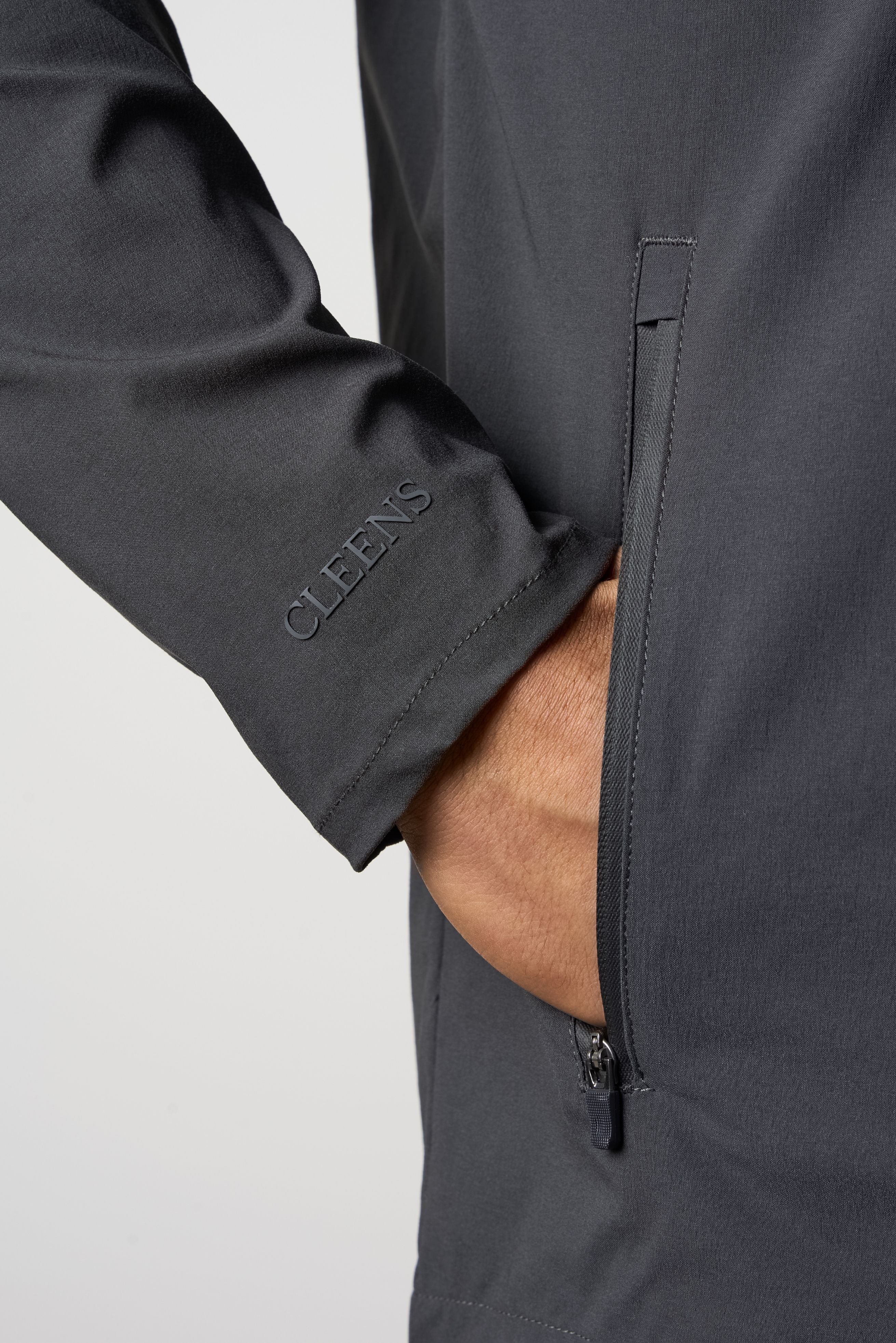 Woven Tech Windrunner Jacket Charcoal - Image 6